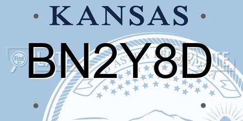 BN2Y8D Kansas License Plate