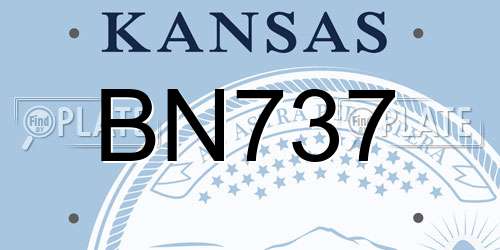 BN737 Kansas License Plate
