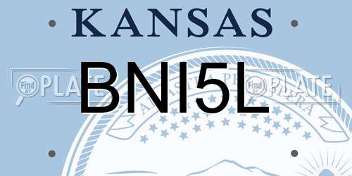 BNI5L Kansas License Plate