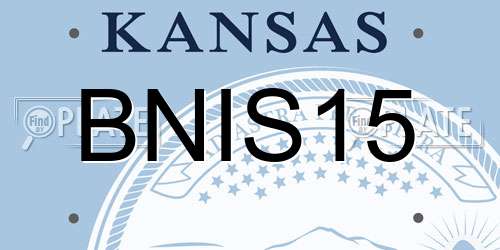 BNIS15 Kansas License Plate