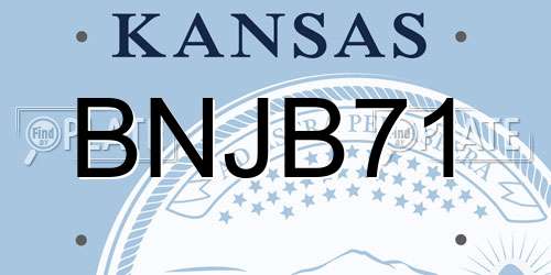 BNJB71 Kansas License Plate