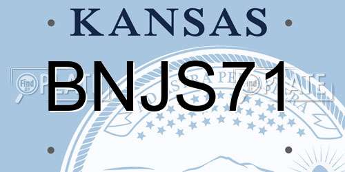 BNJS71 Kansas License Plate
