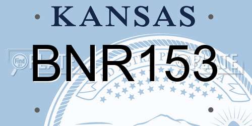 BNR153 Kansas License Plate