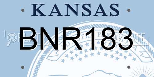 BNR183 Kansas License Plate