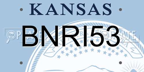 BNRI53 Kansas License Plate