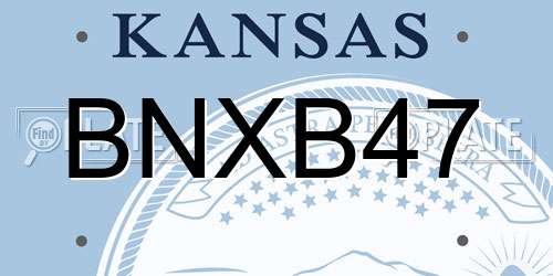 BNXB47 Kansas License Plate