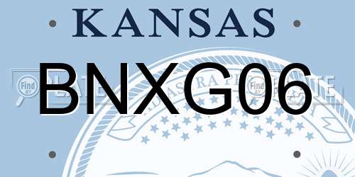 BNXG06 Kansas License Plate