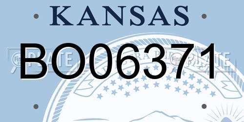 BO06371 Kansas License Plate