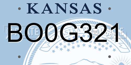 BO0G321 Kansas License Plate