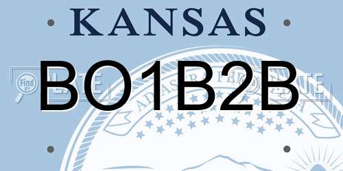 BO1B2B Kansas License Plate