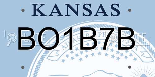BO1B7B Kansas License Plate