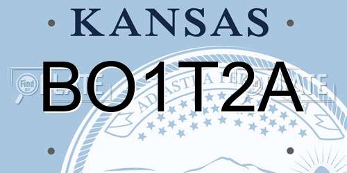 BO1T2A Kansas License Plate