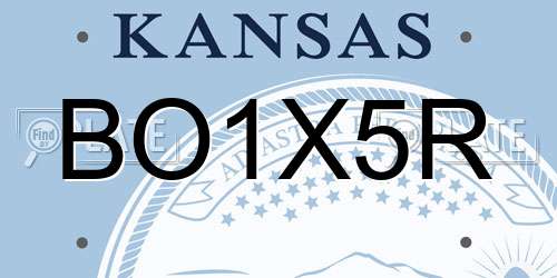 BO1X5R Kansas License Plate