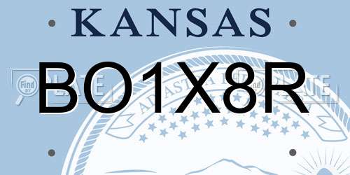 BO1X8R Kansas License Plate