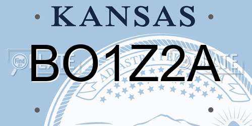 BO1Z2A Kansas License Plate