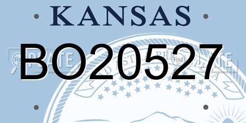 BO20527 Kansas License Plate
