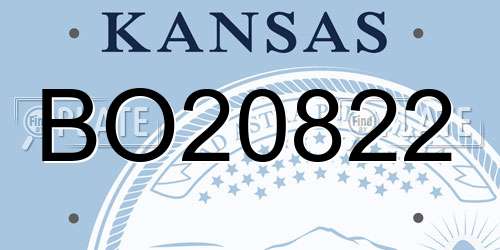 BO20822 Kansas License Plate