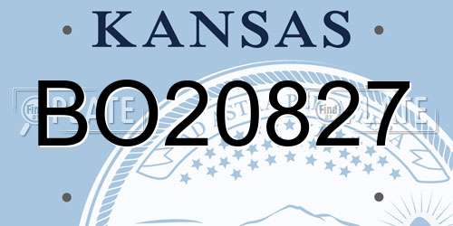 BO20827 Kansas License Plate