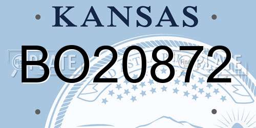 BO20872 Kansas License Plate