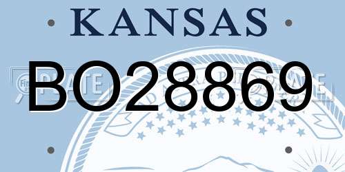 BO28869 Kansas License Plate