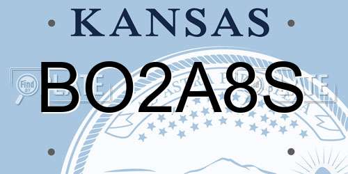 BO2A8S Kansas License Plate