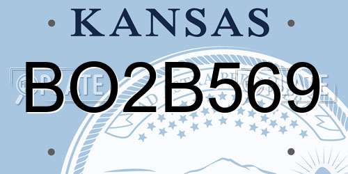BO2B569 Kansas License Plate