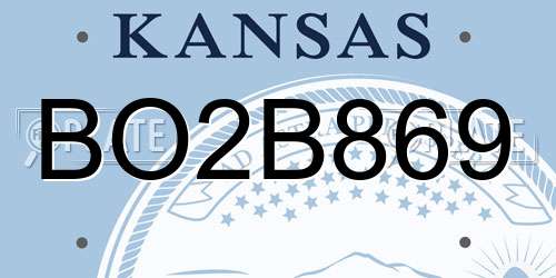 BO2B869 Kansas License Plate