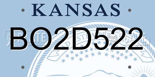 BO2D522 Kansas License Plate