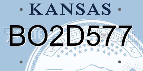 BO2D577 Kansas License Plate