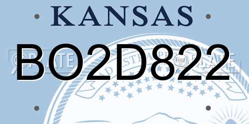 BO2D822 Kansas License Plate