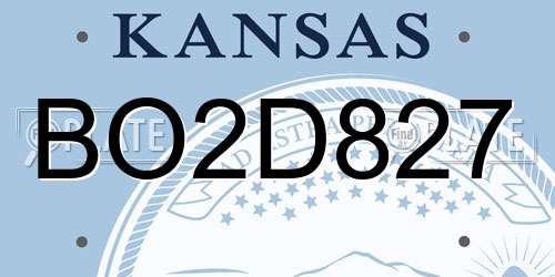 BO2D827 Kansas License Plate