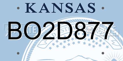 BO2D877 Kansas License Plate