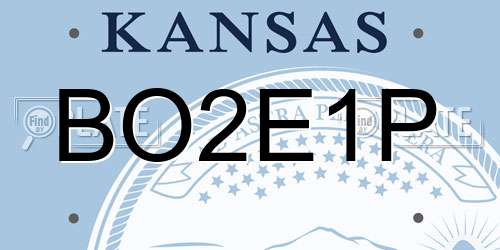 BO2E1P Kansas License Plate