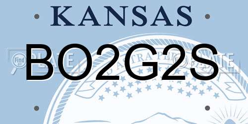 BO2G2S Kansas License Plate