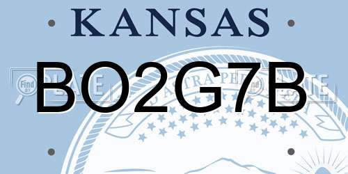 BO2G7B Kansas License Plate