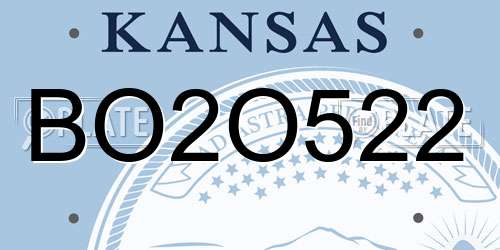 BO2O522 Kansas License Plate
