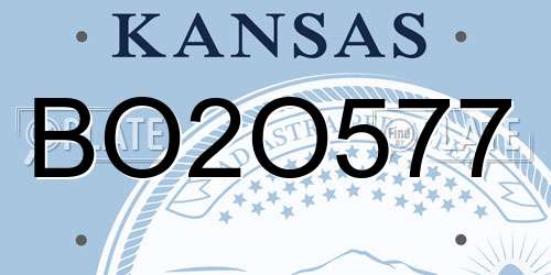 BO2O577 Kansas License Plate