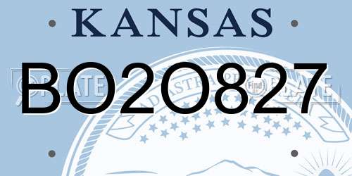 BO2O827 Kansas License Plate