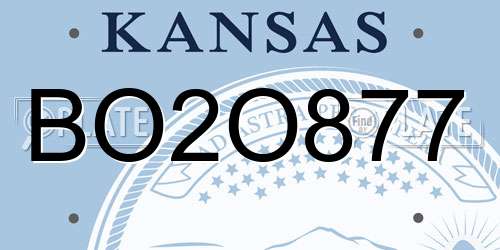 BO2O877 Kansas License Plate