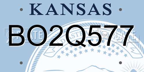 BO2Q577 Kansas License Plate