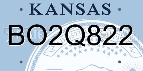 BO2Q822 Kansas License Plate