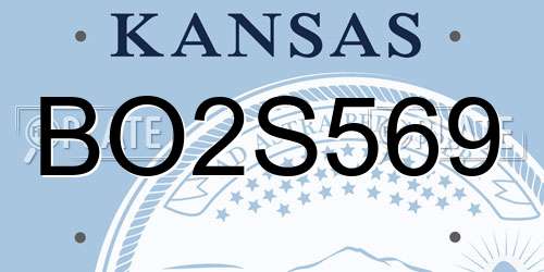BO2S569 Kansas License Plate