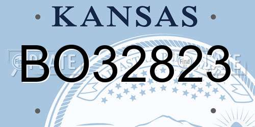 BO32823 Kansas License Plate