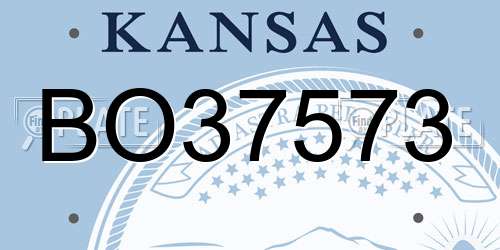BO37573 Kansas License Plate