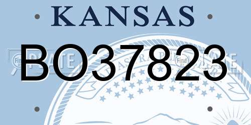 BO37823 Kansas License Plate
