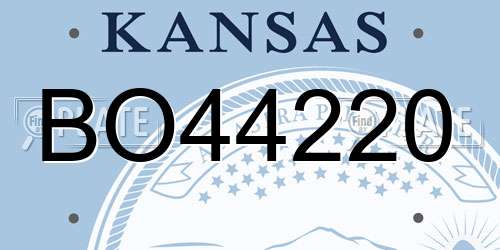 BO44220 Kansas License Plate