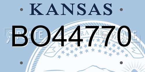 BO44770 Kansas License Plate
