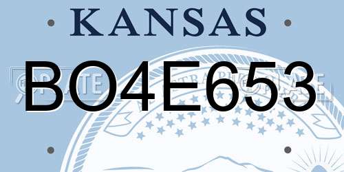 BO4E653 Kansas License Plate