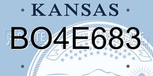 BO4E683 Kansas License Plate