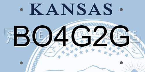 BO4G2G Kansas License Plate